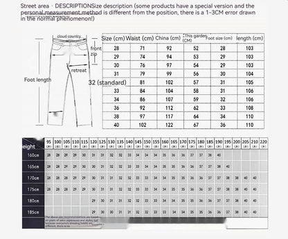 Men's Ripped Light Blue Slim-Fit Street Style Jeans – Mid Waist Stretch Denim