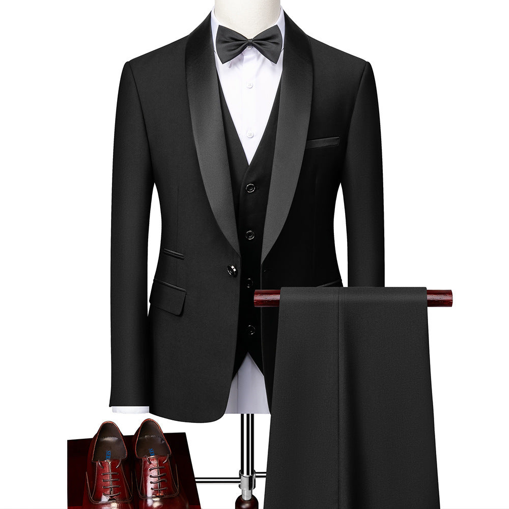 Men's Business Casual 3-Piece Suit – Slim Fit Wedding & Groom Tuxedo Set