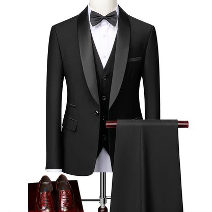 Men's Business Casual 3-Piece Suit – Slim Fit Wedding & Groom Tuxedo Set