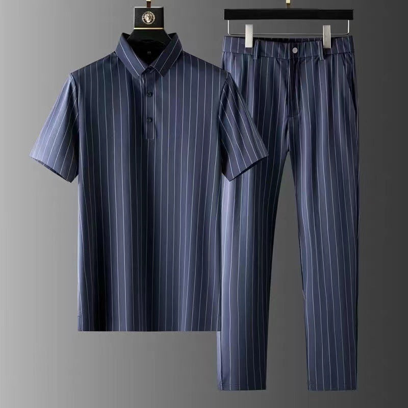 IceLine Men's Stripe Polo & Pant Set – Bullish Luxe Casualwear