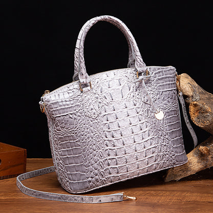 👜 Bold Luxe: Crocodile-Embossed Gradient Handbag with Convertible Strap