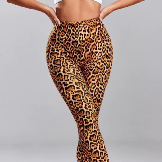 Leopard Print Slim Fit Yoga Leggings – High Waist Hip-Lifting Gym Pants