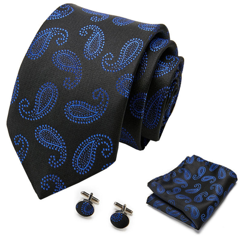 👔 Men’s Formal Business Tie Set – Tie, Pocket Square & Cufflinks