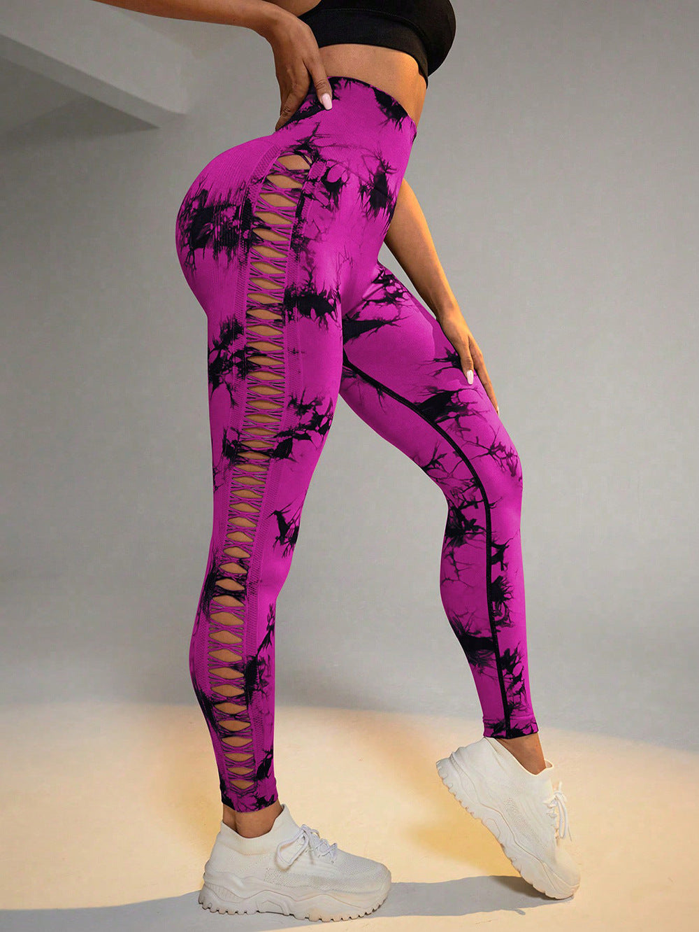 Lash & Lift Cutout Tie-Dye Leggings – Bullish Body Sculpt Series
