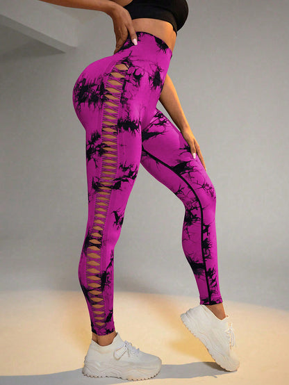 Lash & Lift Cutout Tie-Dye Leggings – Bullish Body Sculpt Series