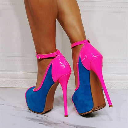 GlamWave Platform Heels – Peep-Toe Stiletto Pumps for Nightclub Fashion