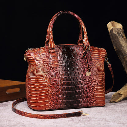 👜 Bold Luxe: Crocodile-Embossed Gradient Handbag with Convertible Strap