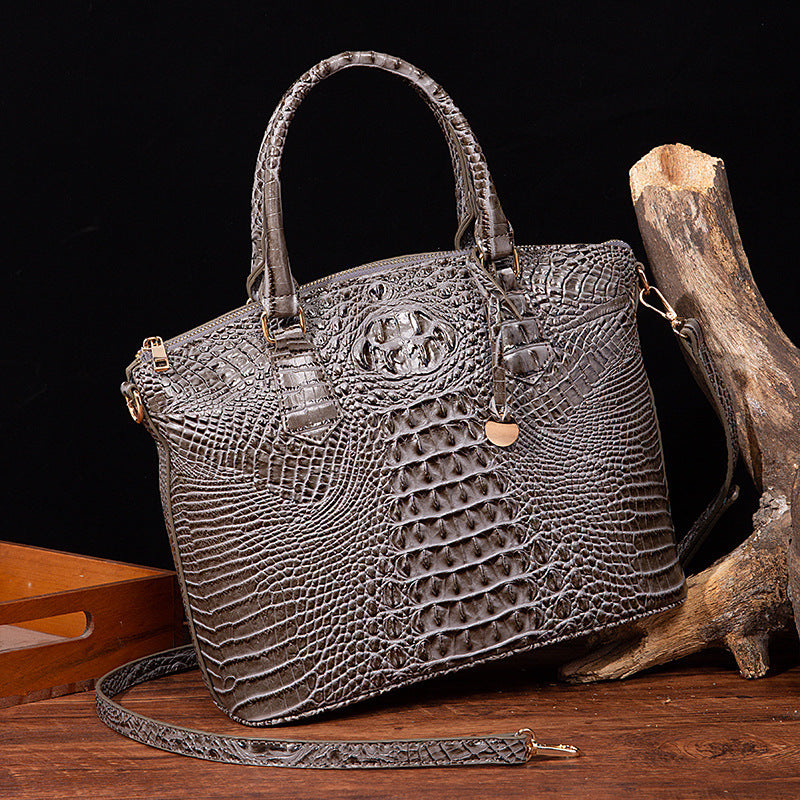 👜 Bold Luxe: Crocodile-Embossed Gradient Handbag with Convertible Strap
