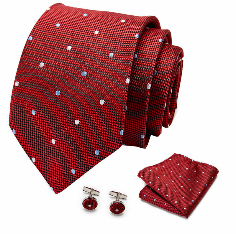 👔 Men’s Formal Business Tie Set – Tie, Pocket Square & Cufflinks