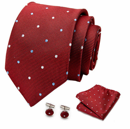 👔 Men’s Formal Business Tie Set – Tie, Pocket Square & Cufflinks