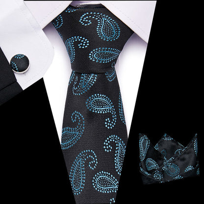 👔 Men’s Formal Business Tie Set – Tie, Pocket Square & Cufflinks