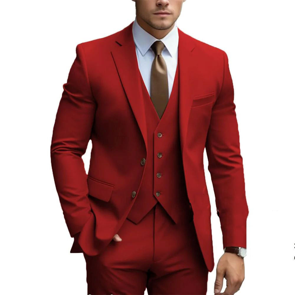 Men's Slim Fit 3-Piece Suit – Wedding & Business Formal Set