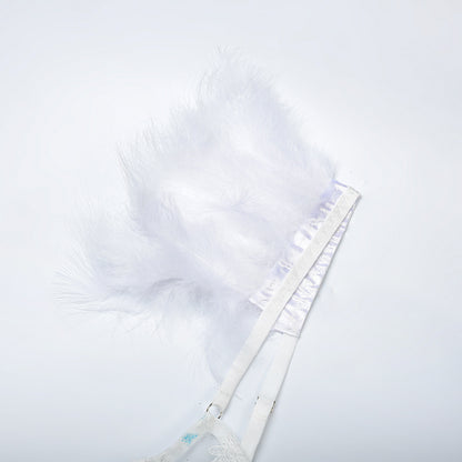 Heaven Sent Embroidered Lingerie Set – Floral Mesh Garter Fantasy