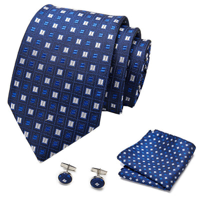 👔 Men’s Formal Business Tie Set – Tie, Pocket Square & Cufflinks