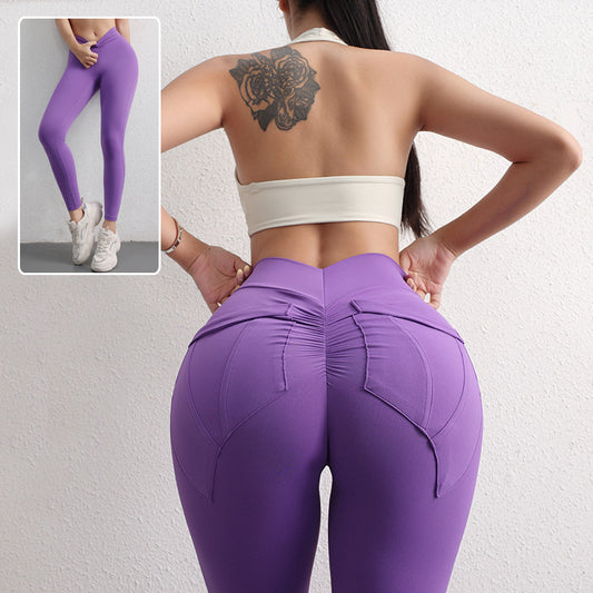 ‍♀️ High Waist Yoga Leggings – Hip Lift Fit with Pockets for Women