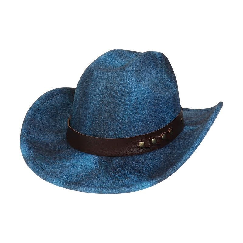 Western Retro Jazz Cowboy Hat – Twisted Flower Chain Fedora | Unisex Sunshade Outdoor Top Hat