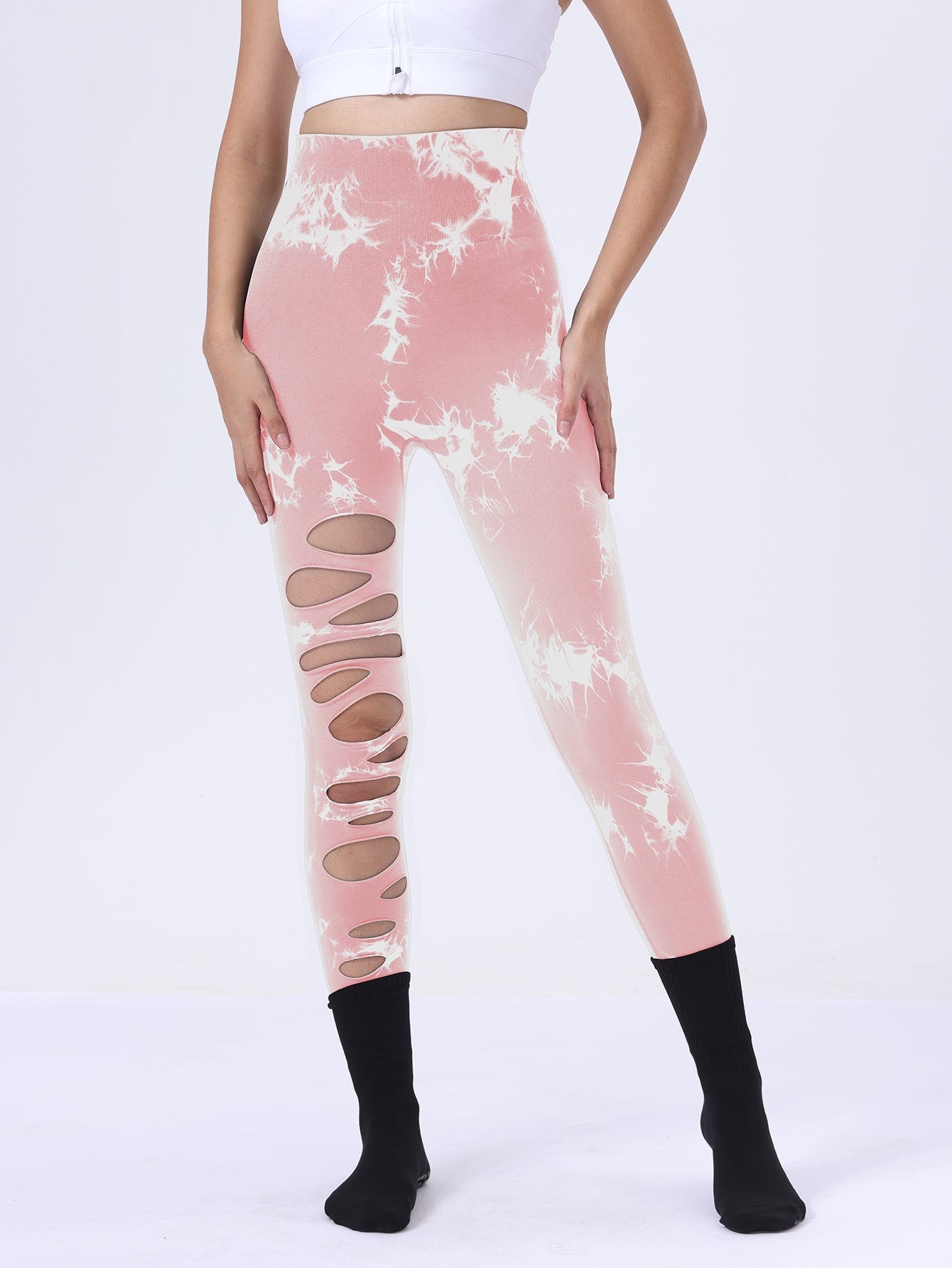 SlayCut 3-Pack Tie-Dye Ripped Leggings – Bullish Curve Contour