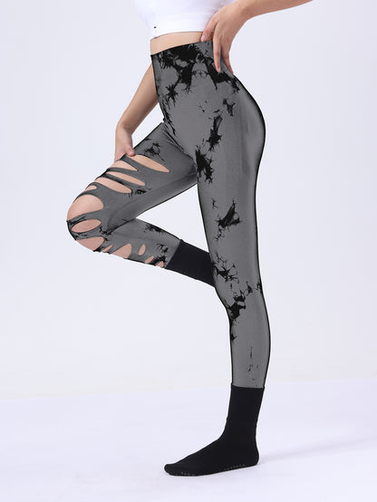 SlayCut 3-Pack Tie-Dye Ripped Leggings – Bullish Curve Contour
