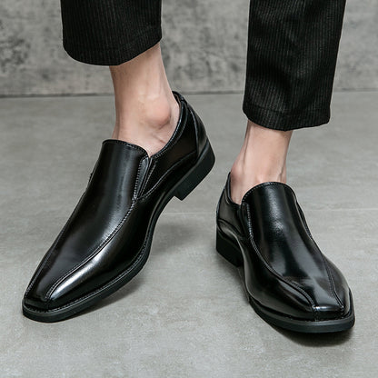 Men’s Pointed Patent Leather Slip-On Dress Shoes – Waterproof & Breathable