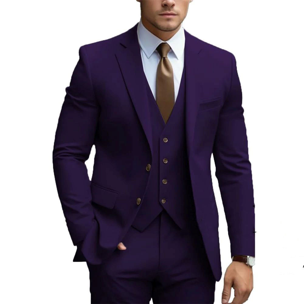 Men's Slim Fit 3-Piece Suit – Wedding & Business Formal Set