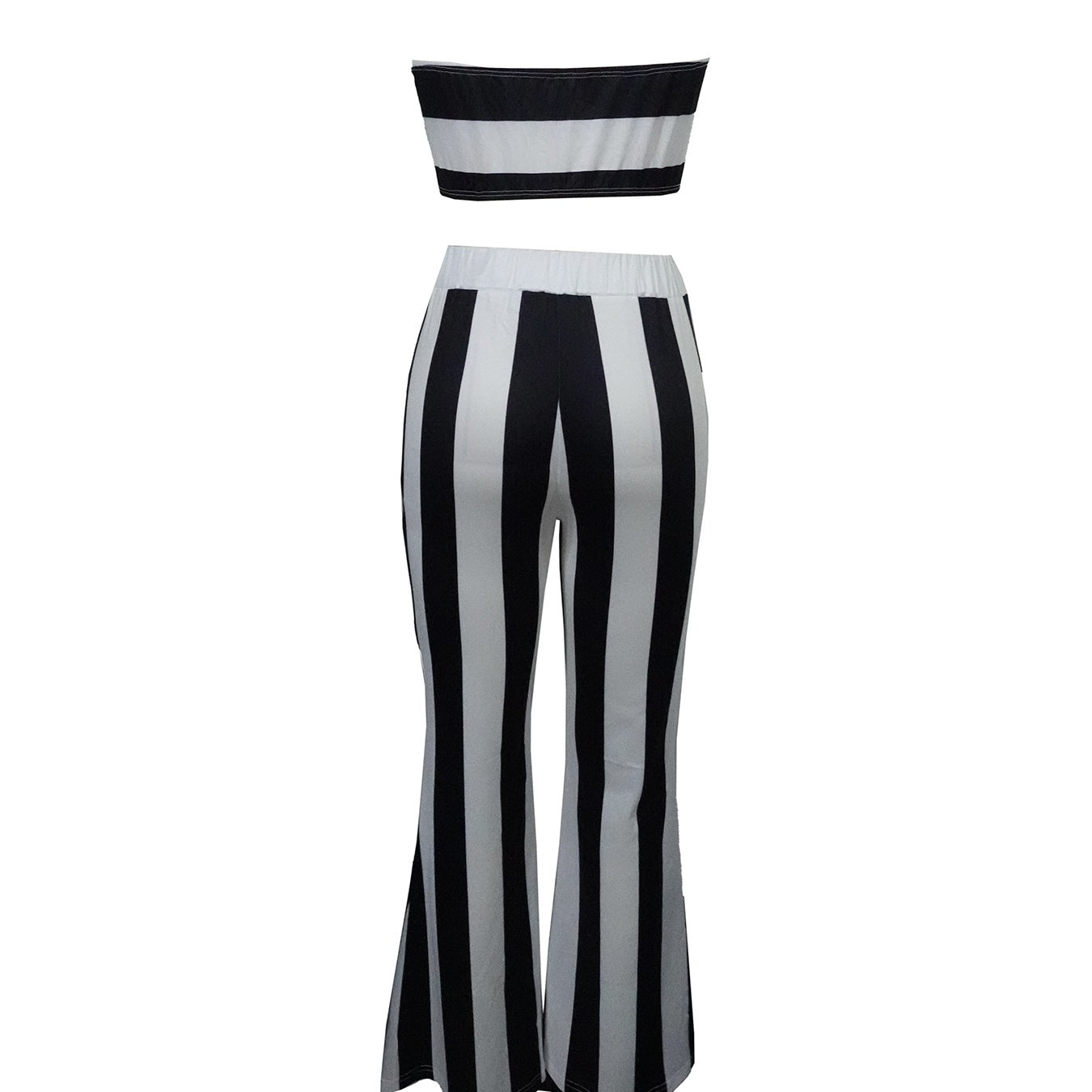 Striped Camisole & Flared Pants Set – 2-Piece Slim Fit Summer Look