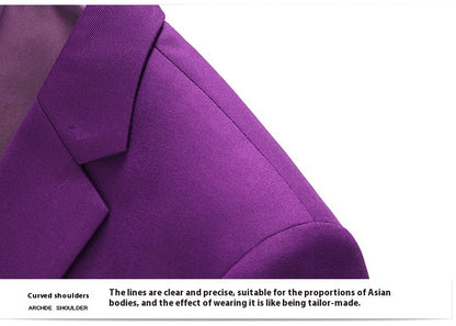 Men's Three-Piece Solid Color Slim Fit Suit – Wedding, Banquet & Evening Wear