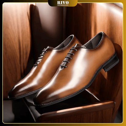 👞 Men’s Hand-Polished Leather Business Shoes – Formal Lace-Up Dress Shoe
