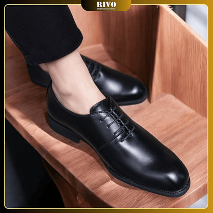 👞 Men’s Hand-Polished Leather Business Shoes – Formal Lace-Up Dress Shoe