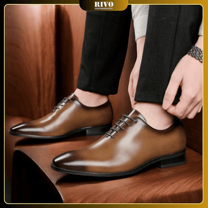 👞 Men’s Hand-Polished Leather Business Shoes – Formal Lace-Up Dress Shoe