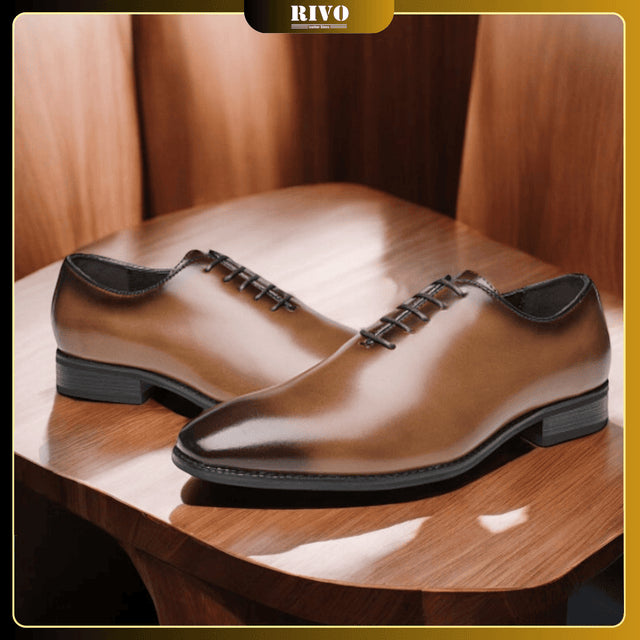 👞 Men’s Hand-Polished Leather Business Shoes – Formal Lace-Up Dress Shoe