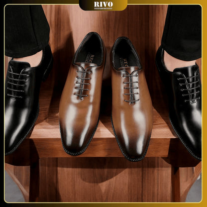 👞 Men’s Hand-Polished Leather Business Shoes – Formal Lace-Up Dress Shoe