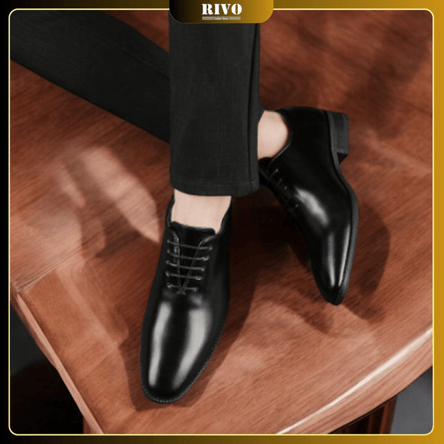 👞 Men’s Hand-Polished Leather Business Shoes – Formal Lace-Up Dress Shoe