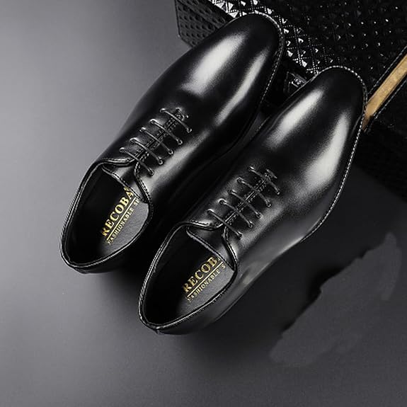 👞 Men’s Hand-Polished Leather Business Shoes – Formal Lace-Up Dress Shoe